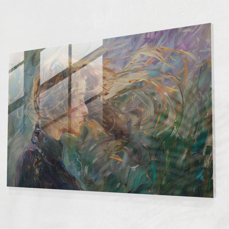 Flowing Hair Glass Print - Post-Impressionism, Wall Decoration, Glass Wall Art, Modern Art