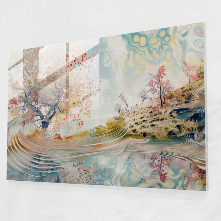 Dreamy Landscape Glass Wall Art - Post-Impressionism, Modern Art, Post-Impressionism, Glass Art