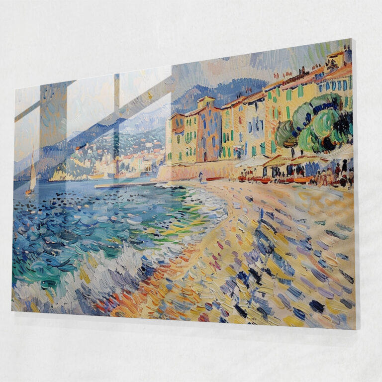 St. Tropez Serenity Glass Wall Art - Post-Impressionism, Modern Art, Home Decoration, Glass Print