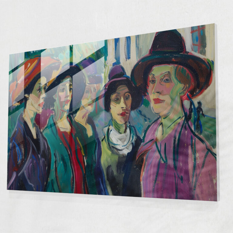 Women In The Street Glass Wall Art - Post-Impressionism, Home Decoration, Wall Decoration, Modern Art