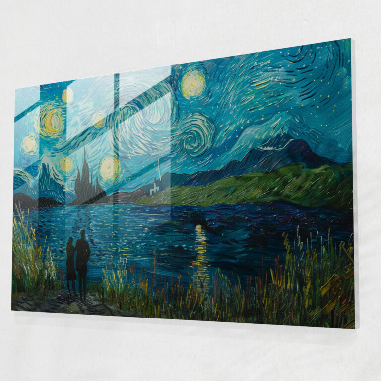 Post-Impressionism Starry Night Glass Print - Post-Impressionism, Modern Art, Glass Wall Art, Glass Art