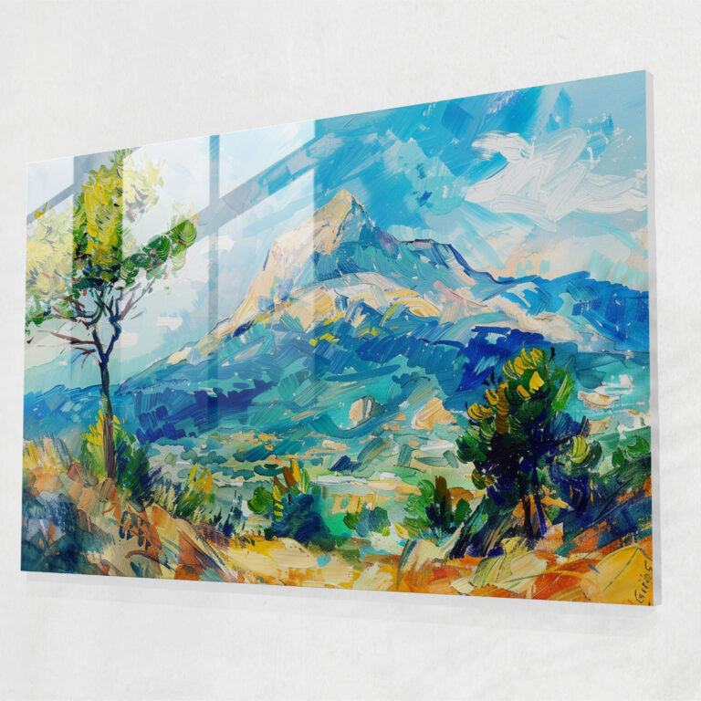 Post-Impressionism Mont Sainte-Victoire Glass Wall Art - Post-Impressionism, Glass Wall Art, Home Decoration, Glass Art