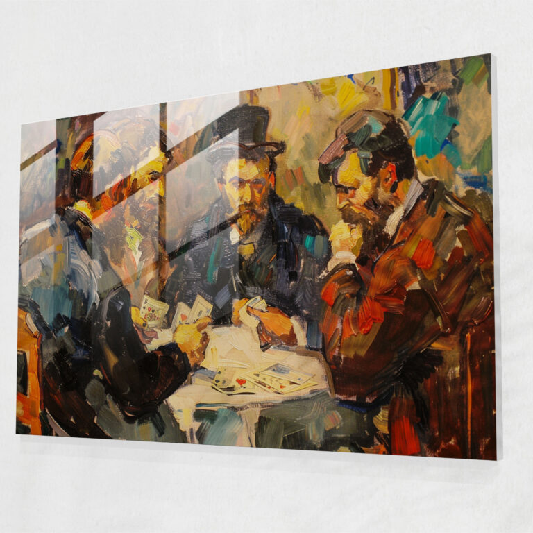 Post-Impressionism Card Players Glass Wall Art - Post-Impressionism, Glass Wall Art, Modern Art, Post-Impressionism