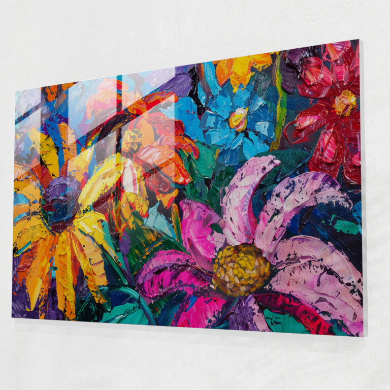 Post-Impressionism Glass Wall Art: Colorful Still Life - Post-Impressionism, Home Decoration, Glass Wall Art, Glass Art
