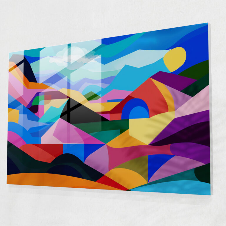 Post-Impressionism Glass Art: Abstract Landscape - Post-Impressionism, Home Decoration, Glass Wall Art, Post-Impressionism