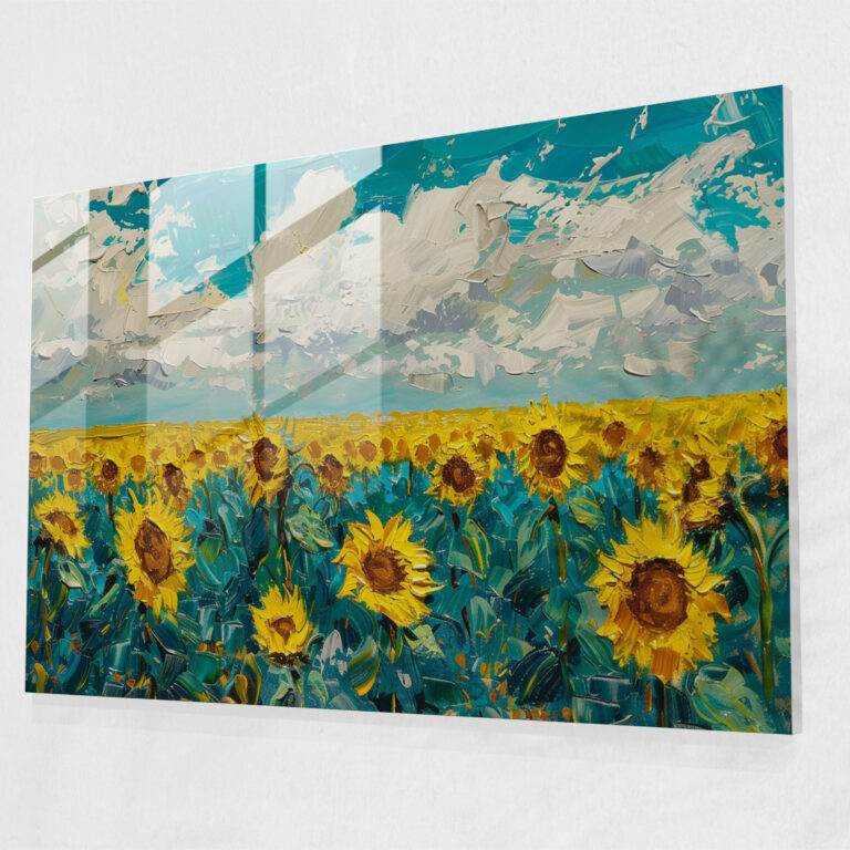 Post-Impressionism Sunflowers Glass Print - Post-Impressionism, Modern Art, Glass Print, Post-Impressionism