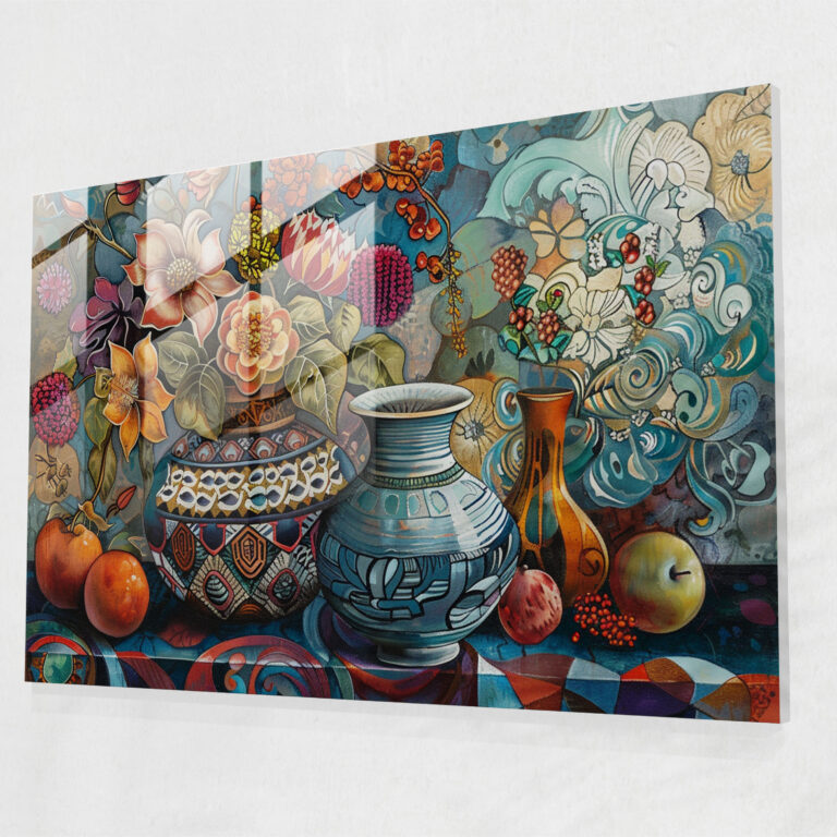 Intricate Still Life Post-Impressionism Glass Wall Art - Post-Impressionism, Modern Art, Wall Decoration, Glass Wall Art