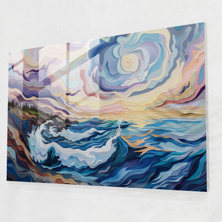 Dynamic Seascape Post-Impressionism Glass Print - Post-Impressionism, Home Decoration, Glass Art, Post-Impressionism