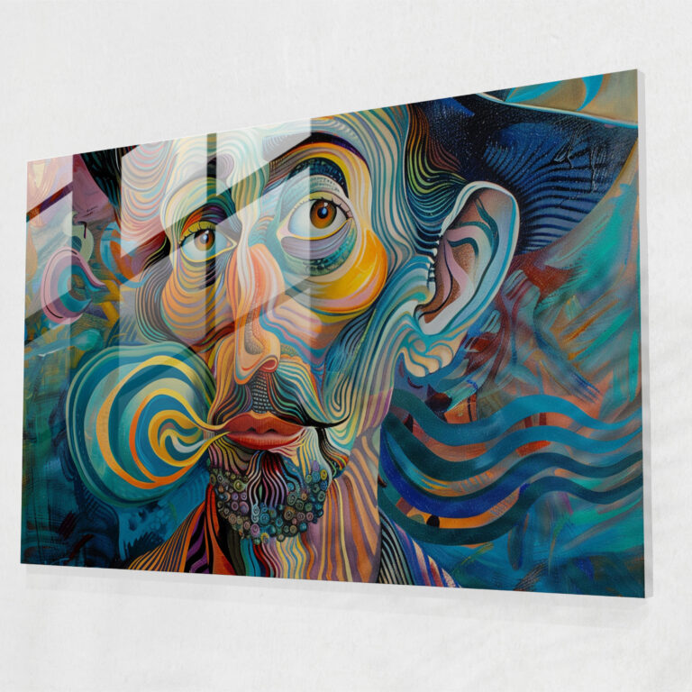 Surreal Man Post-Impressionism Glass Wall Art - Post-Impressionism, Glass Wall Art, Wall Decoration, Modern Art