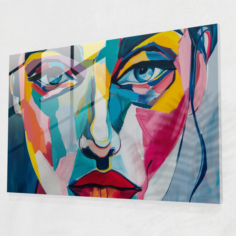 Abstract Portrait Post-Impressionism Glass Wall Art - Post-Impressionism, Modern Art, Post-Impressionism, Glass Wall Art