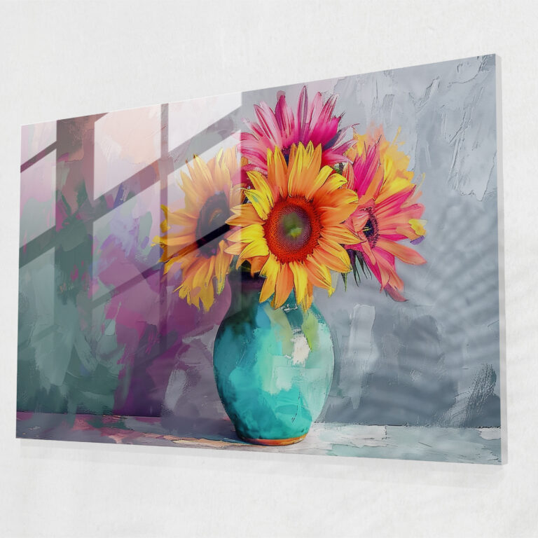 Sunflowers Glass Print - Post-Impressionism, Modern Art, Wall Decoration, Glass Art