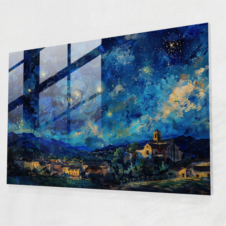 Starry Night Glass Wall Art - Post-Impressionism, Post-Impressionism, Wall Decoration, Modern Art