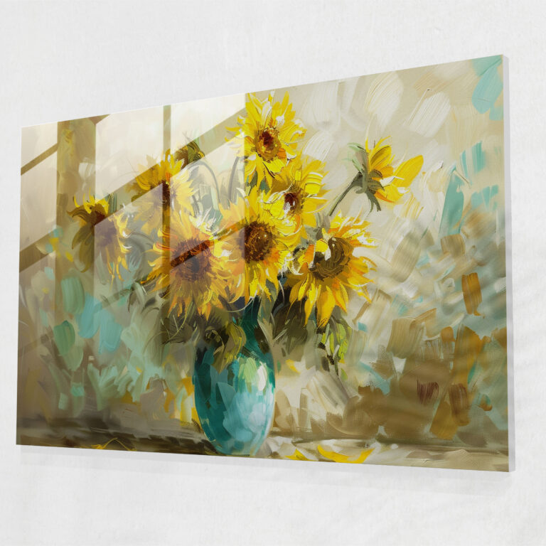 Post-Impressionism Sunflowers Glass Print - Post-Impressionism, Home Decoration, Post-Impressionism, Glass Wall Art