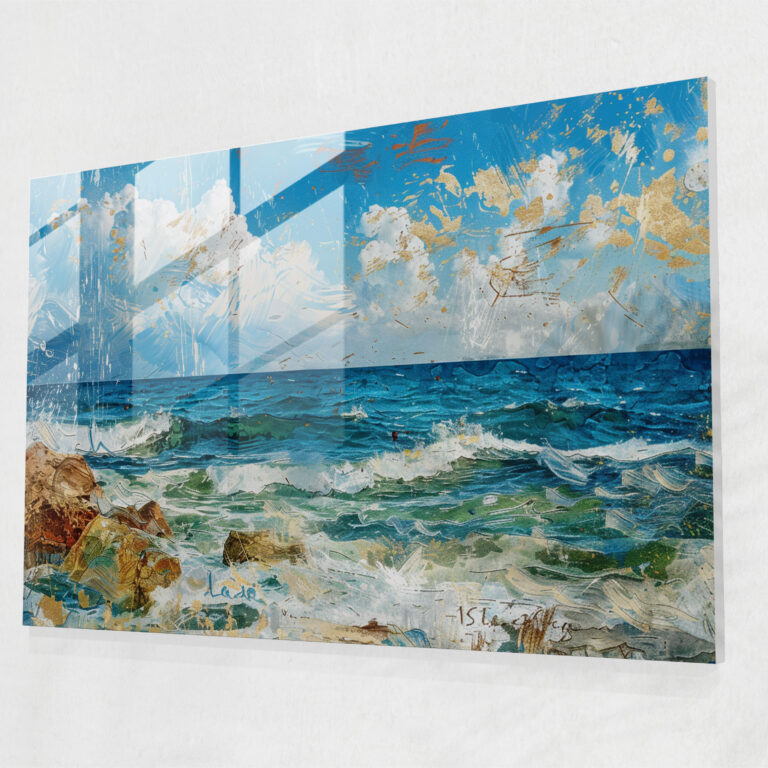 Post-Impressionism Seaside Glass Wall Art - Post-Impressionism, Home Decoration, Modern Art, Glass Wall Art