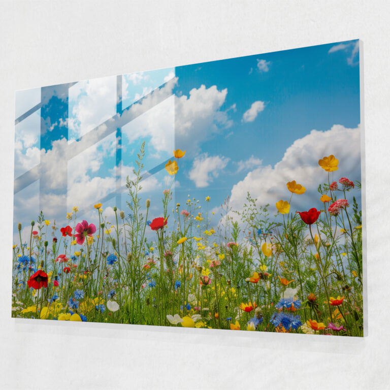 Post-Impressionism Flower Field Glass Wall Art - Post-Impressionism, Home Decoration, Wall Decoration, Glass Wall Art
