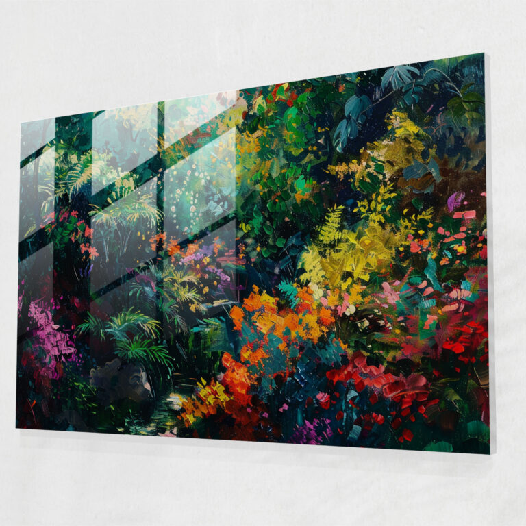 Lush Garden Glass Wall Art - Post-Impressionism, Glass Art, Glass Wall Art, Modern Art