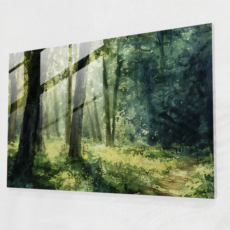 Enchanted Forest Glass Print - Post-Impressionism, Wall Decoration, Modern Art, Glass Wall Art