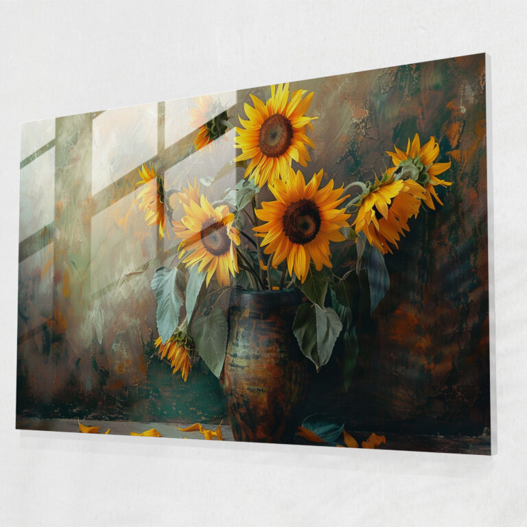 Sunflowers Glass Print - Post-Impressionism, Home Decoration, Glass Wall Art, Glass Print