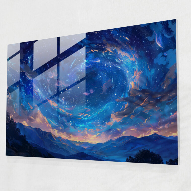 Starry Night Glass Wall Art - Post-Impressionism, Glass Wall Art, Modern Art, Wall Decoration
