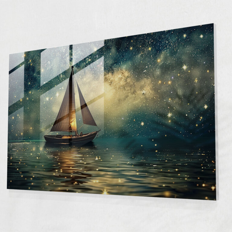 Starlit Sea Glass Wall Art - Post-Impressionism, Post-Impressionism, Home Decoration, Glass Art