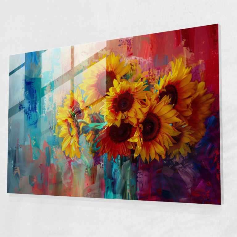 Sunflowers Glass Wall Art - Post-Impressionism, Home Decoration, Glass Art, Wall Decoration