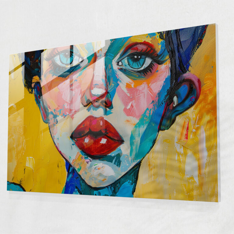Woman Portrait Glass Art - Post-Impressionism, Modern Art, Home Decoration, Glass Print
