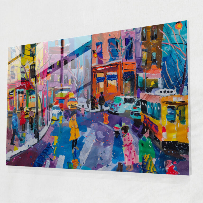 Street Scene Glass Print - Post-Impressionism, Post-Impressionism, Wall Decoration, Glass Wall Art