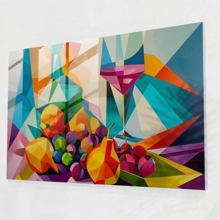Geometric Still Life Glass Decoration - Post-Impressionism, Modern Art, Home Decoration, Glass Art