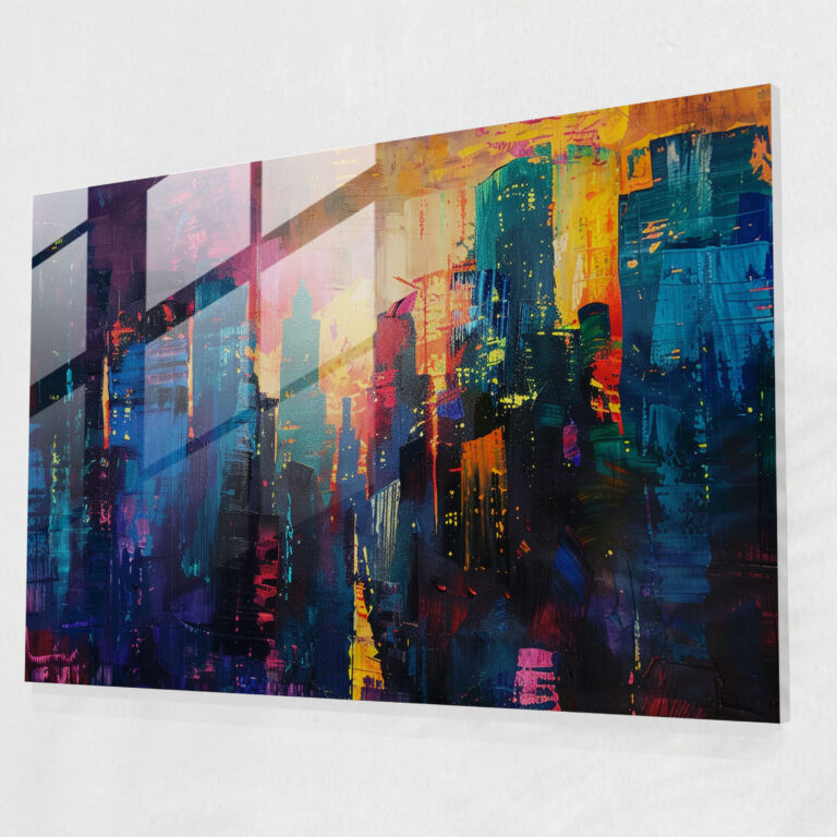 Cityscape Glass Wall Art - Post-Impressionism, Glass Print, Home Decoration, Post-Impressionism