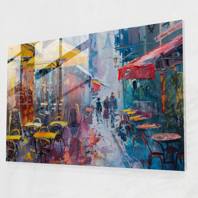 Paris Street Glass Wall Art - Post-Impressionism, Glass Art, Glass Wall Art, Modern Art