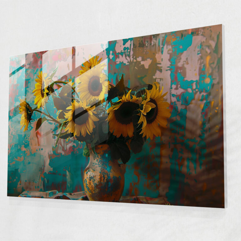 Sunflowers Glass Print - Post-Impressionism, Modern Art, Post-Impressionism, Glass Art