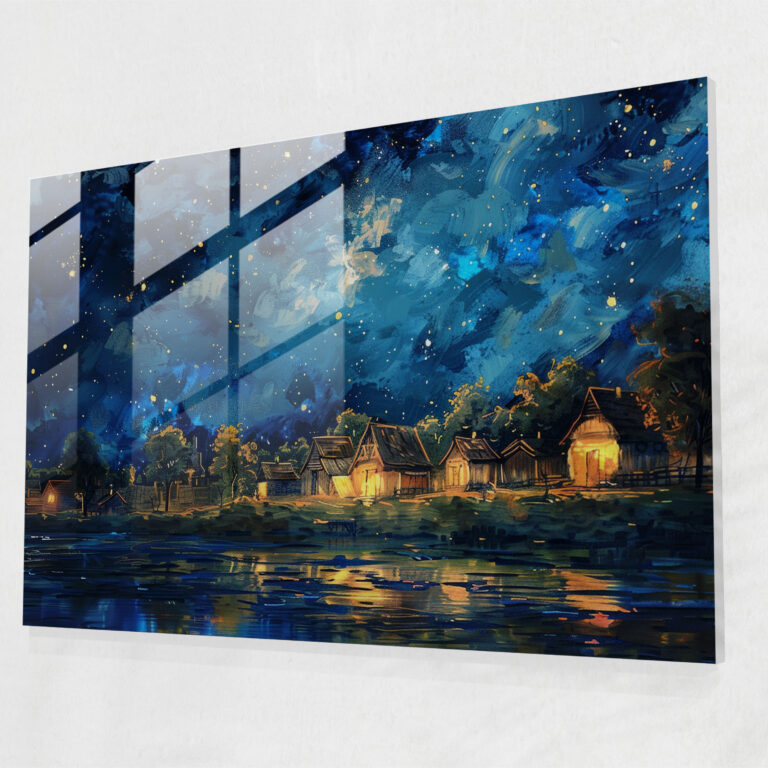 Starry Night Glass Wall Art - Post-Impressionism, Wall Decoration, Post-Impressionism, Modern Art