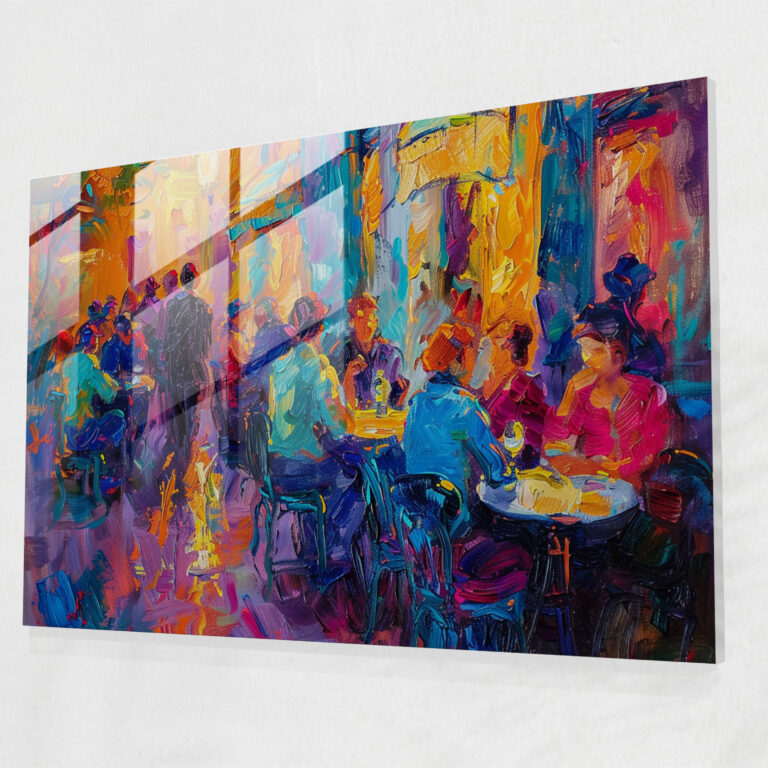 Cafe Scene Glass Print - Post-Impressionism, Post-Impressionism, Modern Art, Wall Decoration