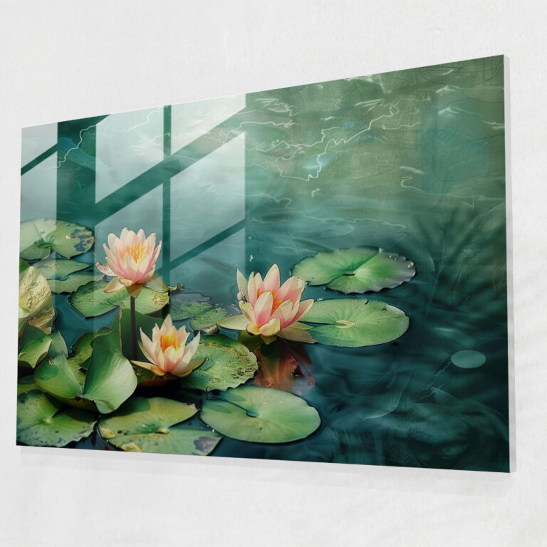 Water Lilies Glass Wall Art - Post-Impressionism, Wall Decoration, Home Decoration, Post-Impressionism