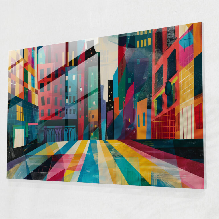 Cityscape Glass Wall Art - Post-Impressionism, Home Decoration, Post-Impressionism, Glass Wall Art
