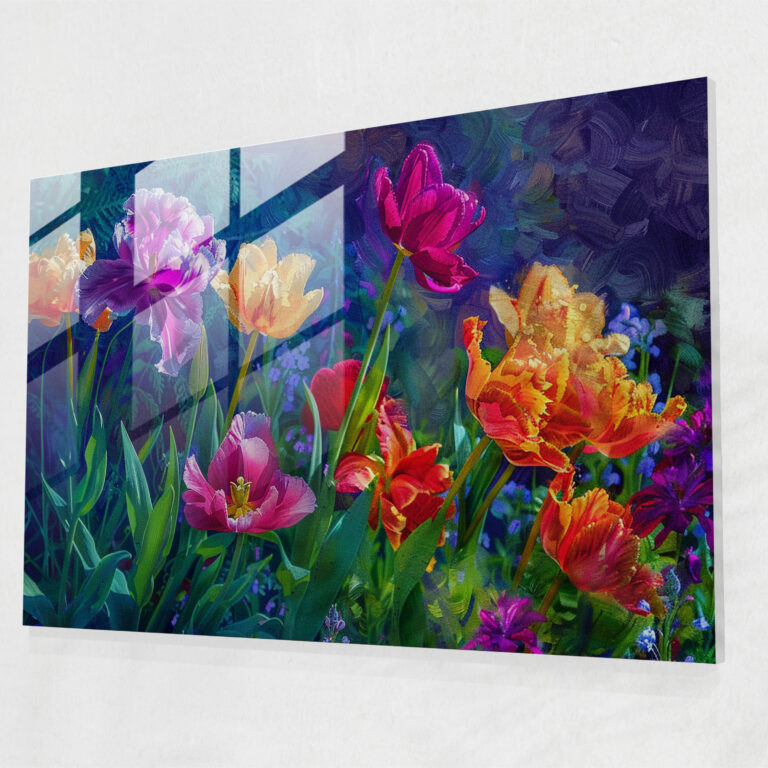 Floral Garden Glass Wall Art - Post-Impressionism, Home Decoration, Post-Impressionism, Modern Art
