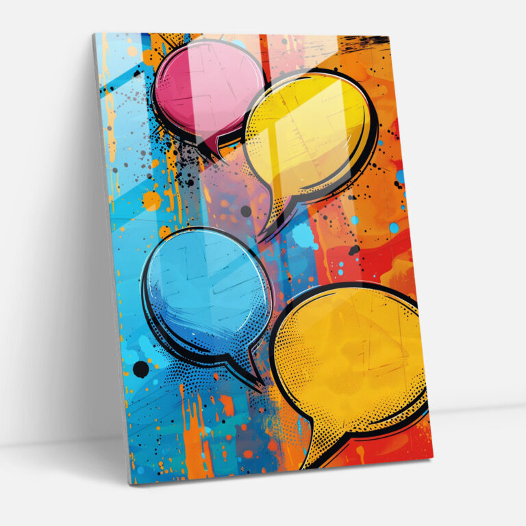 Popart Style Glass Wall Art - Popart, Wall Decoration, Comic Book, Popart Style