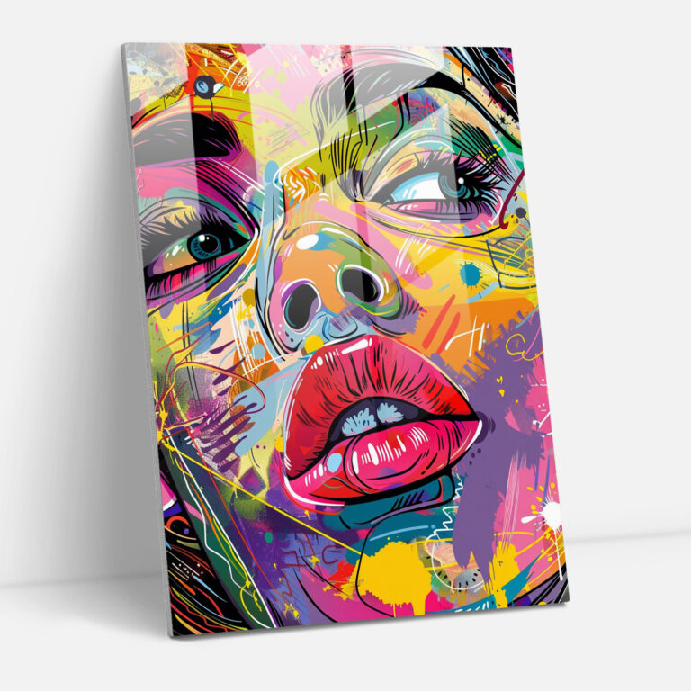 Popart Style Glass Art - Popart, Glass Print, Wall Decoration, Modern Art