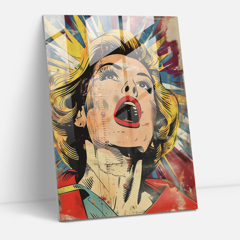 Popart Style Glass Print - Popart, Glass Print, Glass Art, Glass Wall Art