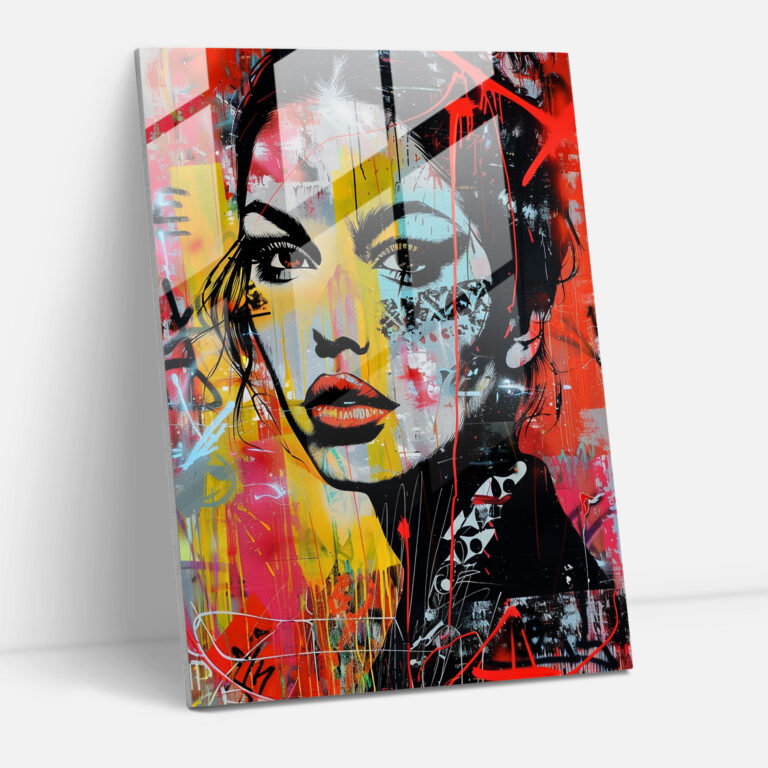 Popart Style Wall Decoration - Popart, Glass Art, Modern Art, Glass Print