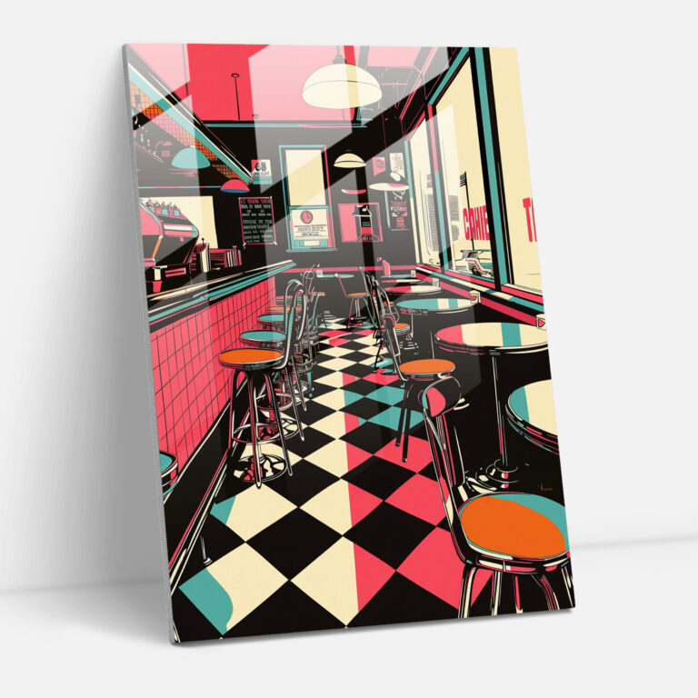 Popart Style Glass Wall Art - Popart, Retro, Glass Wall Art, Bold Colors