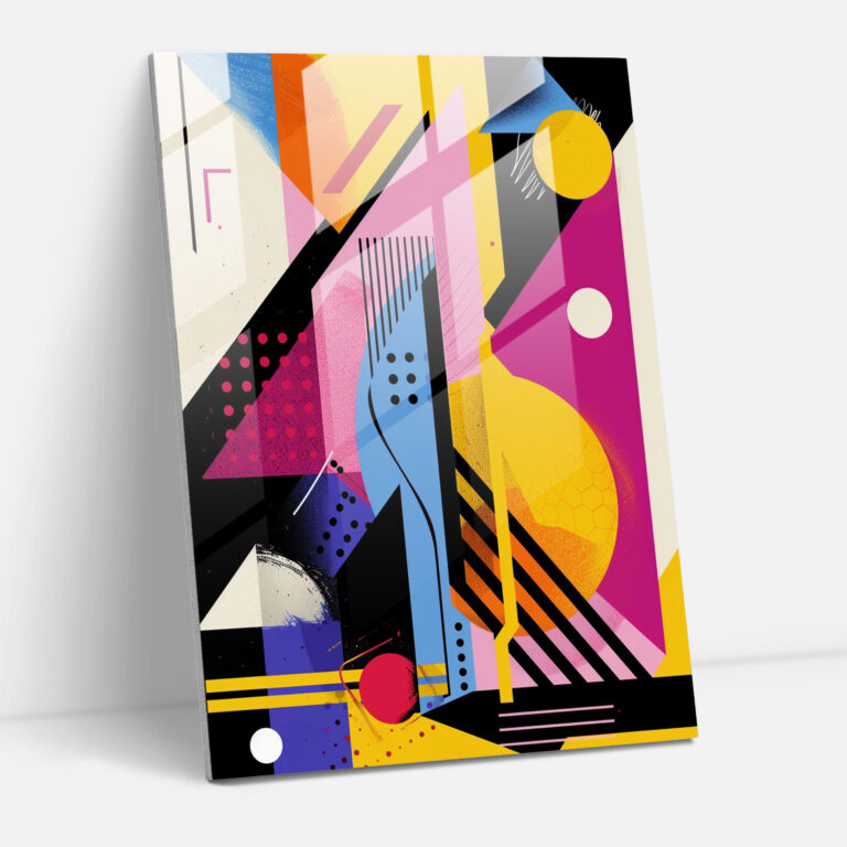 Popart Style Glass Art - Popart, Popart Style, Geometric Shapes, Bright Colors