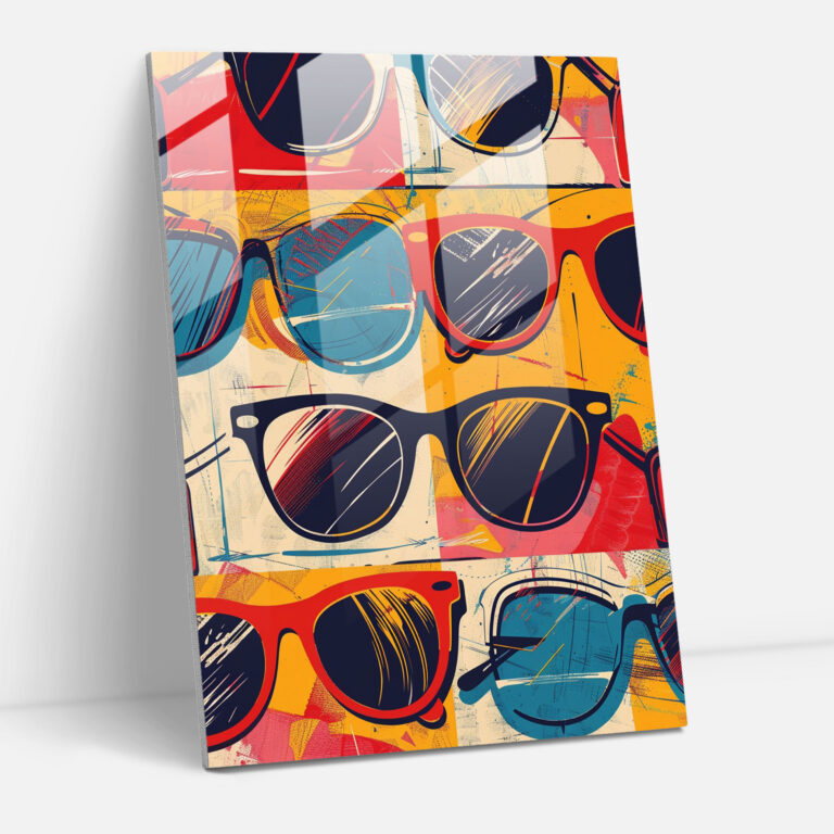 Popart Style Glass Print - Popart, Everyday Objects, Glass Print, Repetitive Patterns