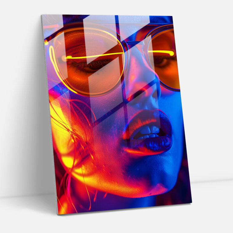 Neon Typography Glass Wall Art - Popart, Popart Style, Glass Wall Art, Modern Art