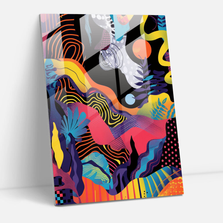 Geometric Popart Style Glass Wall Art - Popart, Popart Style, Modern Art, Wall Decoration
