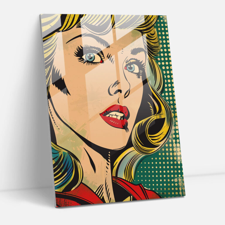 Vintage Comics Glass Print - Popart, Popart Style, Modern Art, Home Decoration