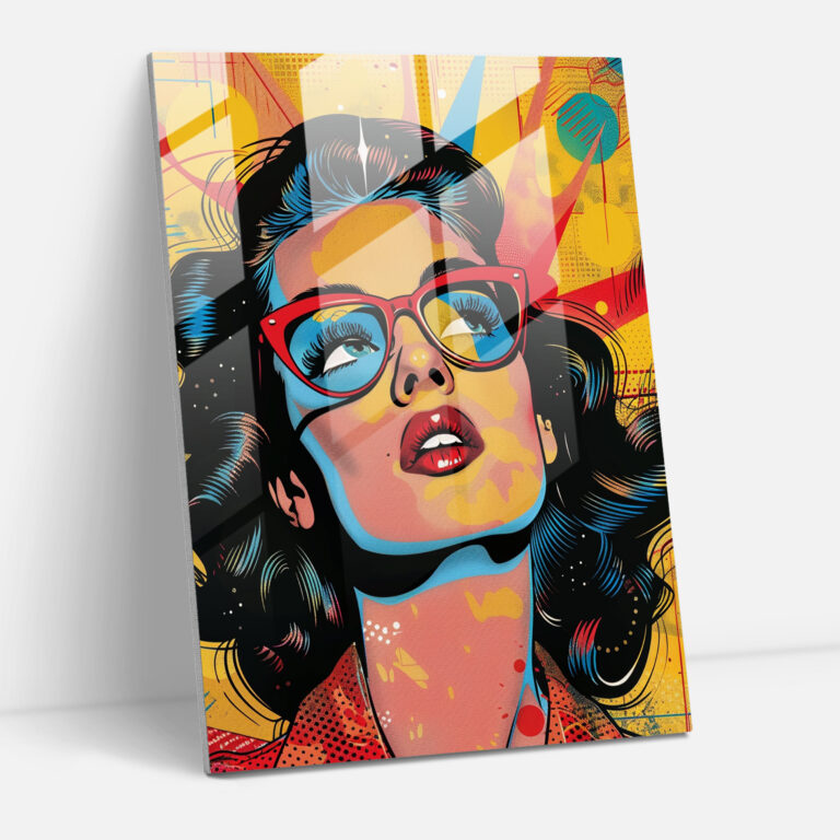 Popart Style Glass Wall Art - Popart, Glass Art, Modern Art, Glass Print