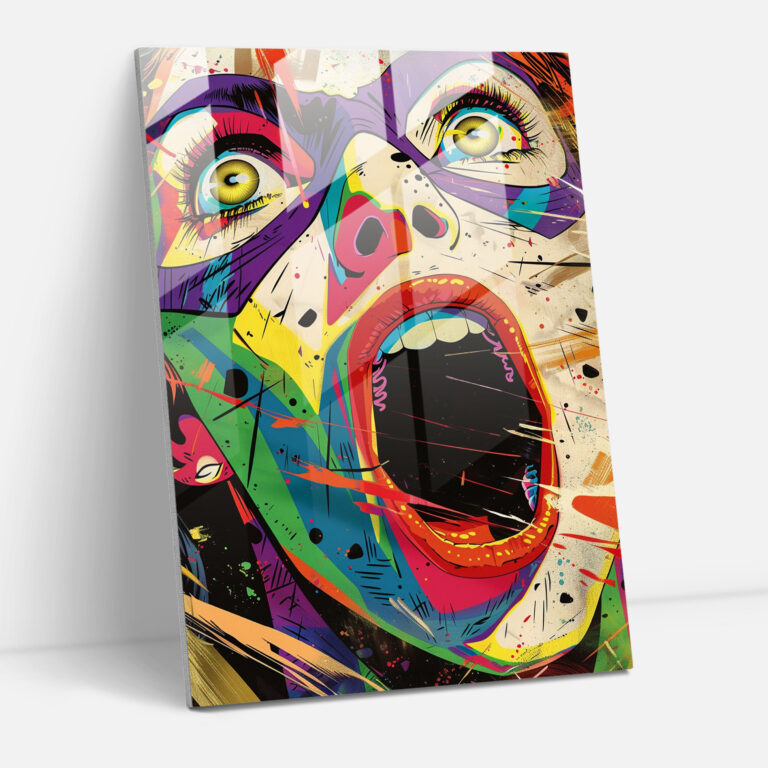 Popart Style Glass Print - Popart, Glass Art, Comic Book, Popart Style