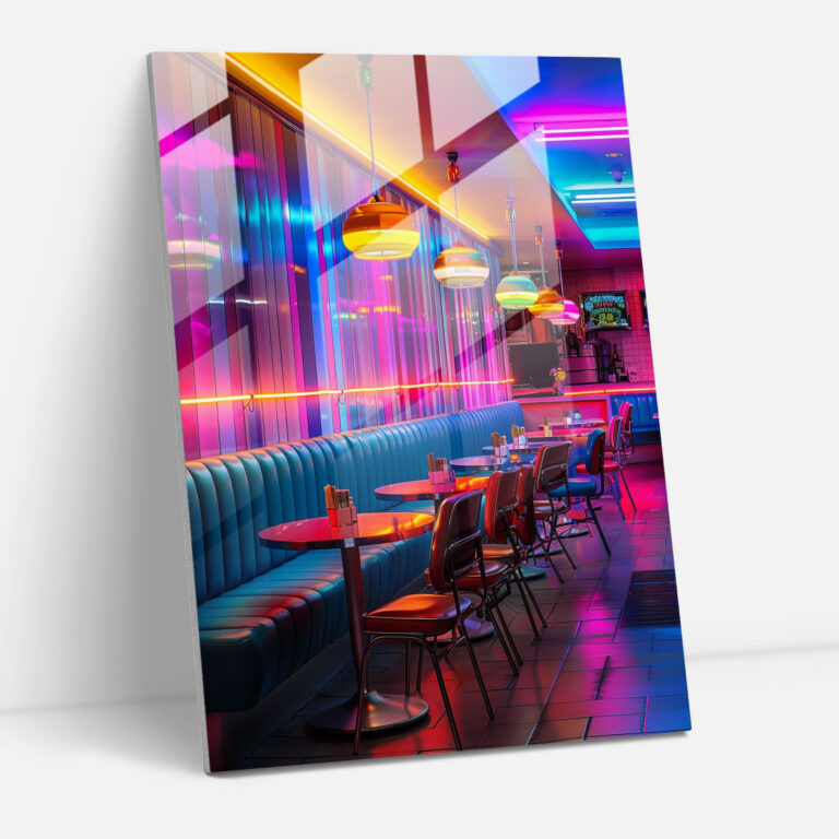 Popart Style Glass Wall Art - Popart, Neon Lights, Glass Art, Modern Art