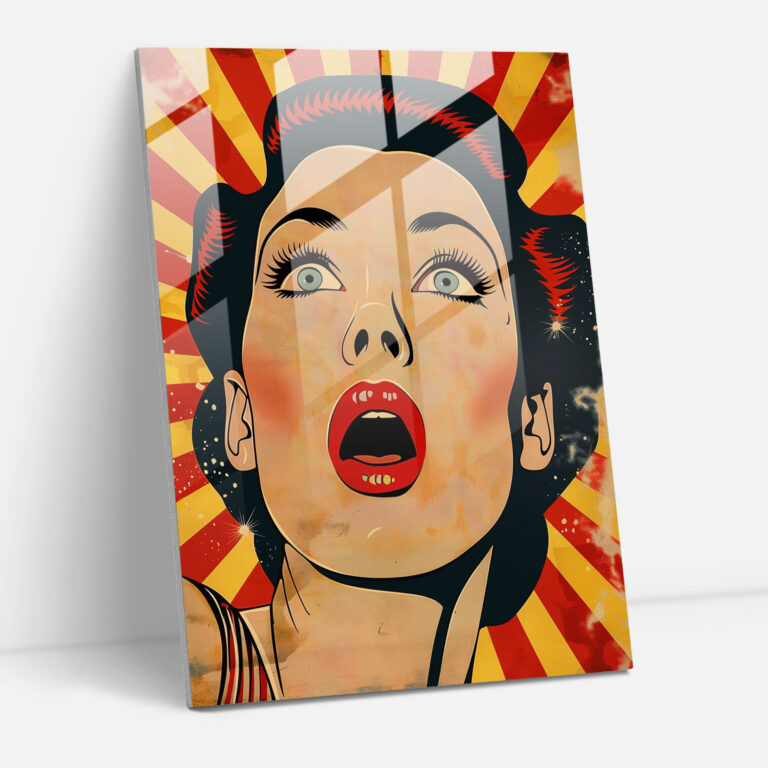 Popart Style Glass Print - Popart, Glass Wall Art, Modern Art, Glass Art
